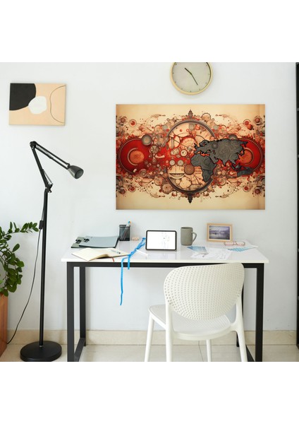 Mandala Dünya Haritası Duvar Dekorasyonu - Dünya Haritası, Dünya Haritası, Mandala Desenleri, Bağlantılılık, 50X30