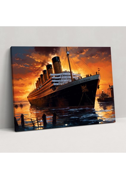 Titanic Duvar Sanatı - Vintage Poster Tasarımı - Titanic, Ocean Liner, Zarafet, Ihtişam, 50X30