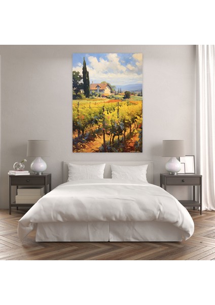 Şarap Duvar Tablosu - Şarap, Kanvas Tablo, Şarap Duvar Tablosu, Altın Tonları, 30X50
