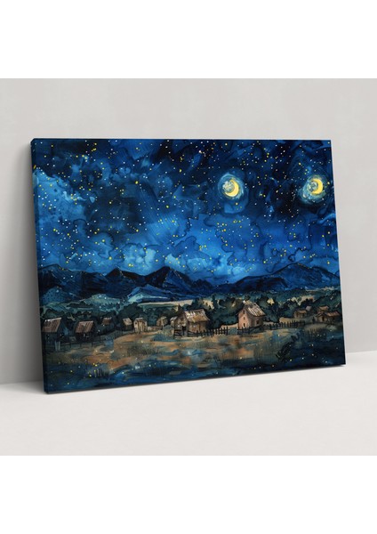Vincent Van Gogh Yıldızlı Gece Kanvas Tablo - Vincent Van Gogh, Kanvas Tablo, Ev Dekorasyonu, 50X30