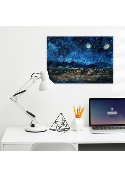 Vincent Van Gogh Yıldızlı Gece Kanvas Tablo - Vincent Van Gogh, Kanvas Tablo, Ev Dekorasyonu, 50X30