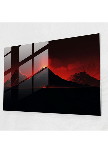 Volkan Cam Sanatı - Volkan, Şık Çizgiler, Ev Dekorasyonu, Minimalist Temsil, 45X30