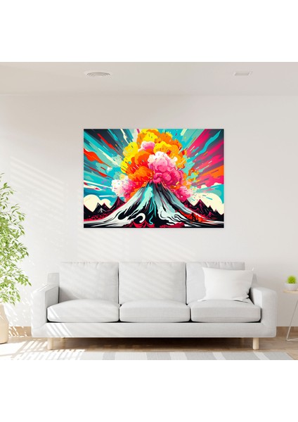 Patlayıcı Volkan Duvar Sanatı - Volkan, Patlayıcı Enerji, Duvar Dekorasyonu, Duvar Sanatı, 50X30 fiyatları