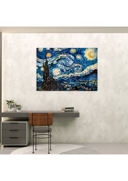 Yıldızlı Gece Vincent Van Gogh Kanvas Tablo - Vincent Van Gogh, Vincent Van Gogh, Kanvas Tablo, Duvar Dekorasyonu, 50X30