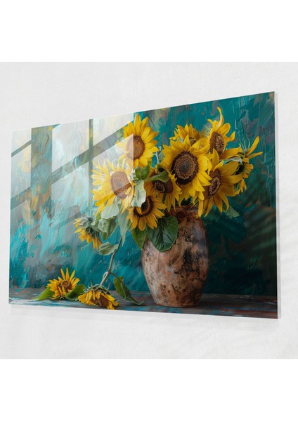 Vincent Van Gogh Cam Baskı - Canlı Ayçiçeği Buketi - Vincent Van Gogh, Vincent Van Gogh, Cam Sanatı, Ev Dekorasyonu, 45X30