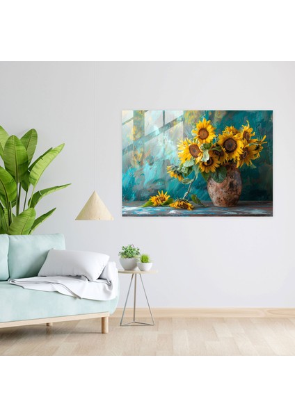 Vincent Van Gogh Cam Baskı - Canlı Ayçiçeği Buketi - Vincent Van Gogh, Vincent Van Gogh, Cam Sanatı, Ev Dekorasyonu, 45X30 fiyatları