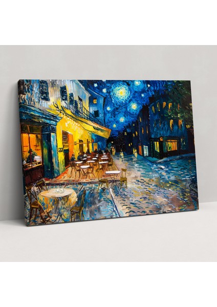 Vincent Van Gogh Kafe Teras Kanvas Tablo - Vincent Van Gogh, Duvar Dekorasyonu, Kanvas Tablo, Kanvas Tablo, 50X30