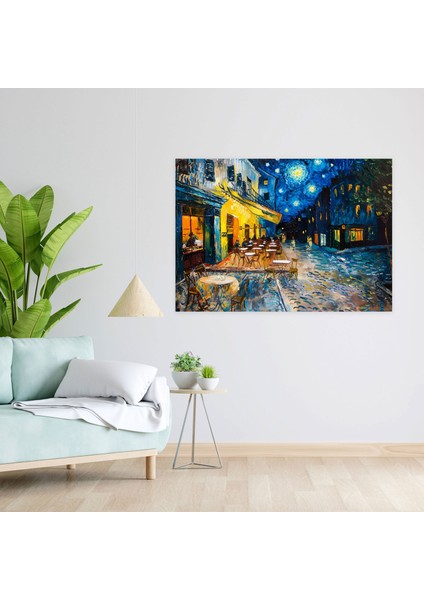 Vincent Van Gogh Kafe Teras Kanvas Tablo - Vincent Van Gogh, Duvar Dekorasyonu, Kanvas Tablo, Kanvas Tablo, 50X30