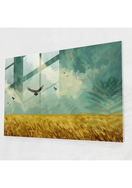 Vincent Van Gogh Modern Sanat - Uğursuz Buğday Tarlası - Vincent Van Gogh, Modern Sanat, Buğday Tarlası, Duvar Dekorasyonu, 45X30