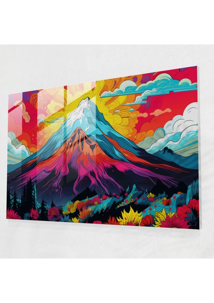 Pop Art Volkan Cam Baskı - Volkan, Cam Sanatı, Modern Sanat, Duvar Dekorasyonu, 45X30