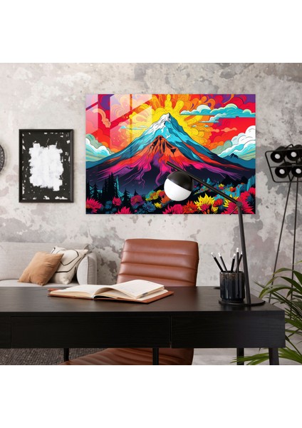 Pop Art Volkan Cam Baskı - Volkan, Cam Sanatı, Modern Sanat, Duvar Dekorasyonu, 45X30 fiyatları