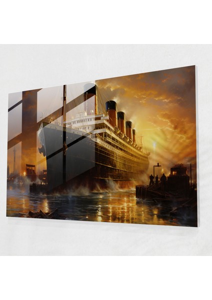 Titanic Cam Duvar Tablosu - Titanic, Titanic, Gidiş, Ev Dekorasyonu, 45X30