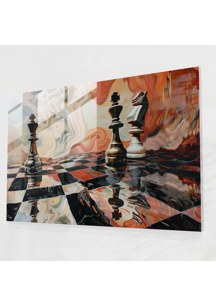 Salvador Dali Eriyen Satranç Taşları Cam Baskı - Salvador Dali, Modern Sanat, Cam Duvar Sanatı, Gerçeküstücülük, 45X30