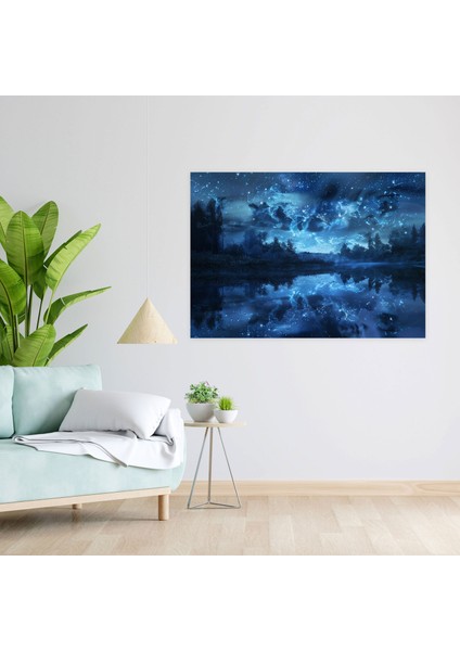 Vincent Van Gogh Yıldızlı Gece Yansıması Kanvas Tablo - Vincent Van Gogh, Duvar Dekorasyonu, Ev Dekorasyonu, Kanvas Tablo, 50X30