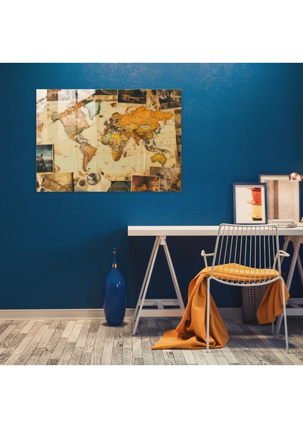 Dünya Haritası Cam Duvar Sanatı - Dünya Haritası 2, Cam Sanatı, Dünya Haritası, Cam Baskı, 45X30 fiyatları