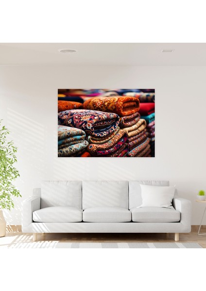 Türk Halı Desenli Kanvas Tablo - Türk Halısı, Duvar Dekorasyonu, Kanvas Tablo, Duvar Sanatı, 50X30