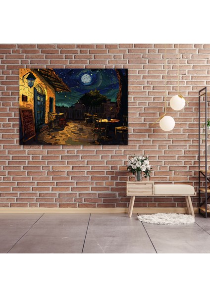 Gece Cafe Teras Duvar Dekorasyonu - Vincent Van Gogh, Duvar Sanatı, Vincent Van Gogh, Kanvas Tablo, 50X30