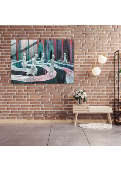 Ayna Dans Cam Ev Dekorasyonu - Sürrealizm Sanat, Modern Sanat, Ev Dekorasyonu, Cam Baskı, 45X30