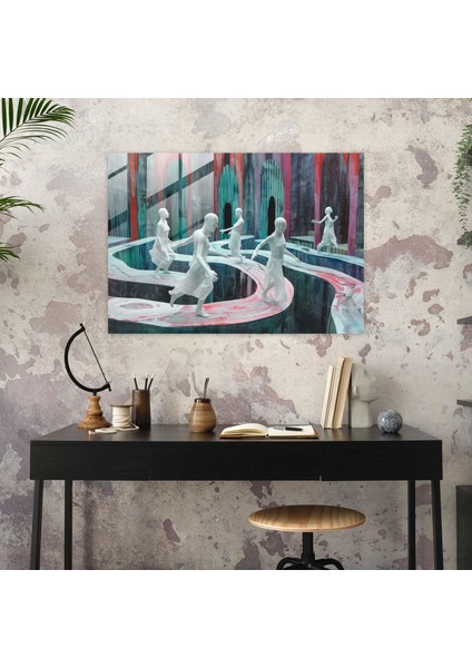 Ayna Dans Cam Ev Dekorasyonu - Sürrealizm Sanat, Modern Sanat, Ev Dekorasyonu, Cam Baskı, 45X30