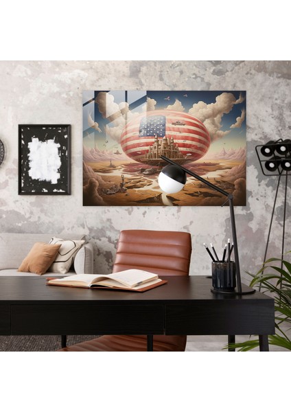 Amerika Birleşik Devletleri Haritası Ev Dekorasyonu - Amerika Birleşik Devletleri Haritası, Büyüleyici Detaylar, Cam Sanatı, Ev Dekorasyonu, 45X30 fiyatları