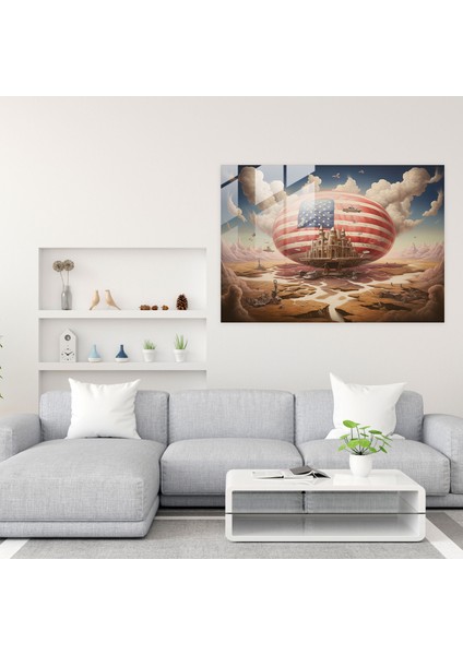 Amerika Birleşik Devletleri Haritası Ev Dekorasyonu - Amerika Birleşik Devletleri Haritası, Büyüleyici Detaylar, Cam Sanatı, Ev Dekorasyonu, 45X30 modelleri