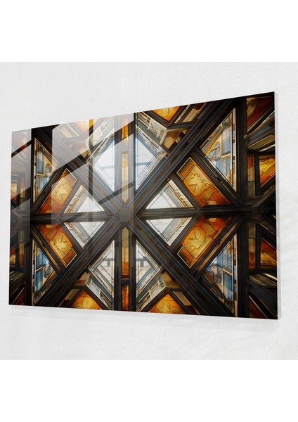 Vatikan Geometrik Cam Sanatı - Vatikan, Vatikan, Cam Duvar Sanatı, Mantık ve Gizli Bilgi, 45X30