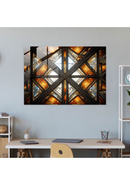 Vatikan Geometrik Cam Sanatı - Vatikan, Vatikan, Cam Duvar Sanatı, Mantık ve Gizli Bilgi, 45X30