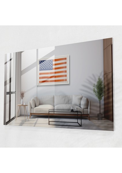 Amerika Birleşik Devletleri Haritası Cam Baskı - Amerika Birleşik Devletleri Haritası, Cam Sanatı, Ev Dekorasyonu, Modern Sanat, 45X30