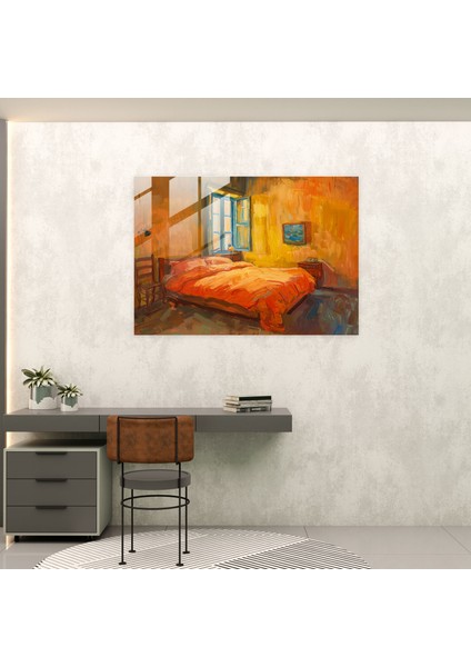 Vincent Van Gogh Cam Duvar Sanatı - Arles'taki Yatak Odası - Vincent Van Gogh, Ev Dekorasyonu, Modern Sanat, Cam Duvar Sanatı, 45X30
