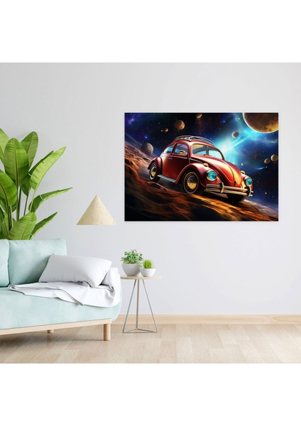 Fütüristik Volkswagen Beetle Kanvas Tablo - Volkswagen Beetle, Göksel Elementler, Fütüristik, Kanvas Tablo, 50X30 modelleri