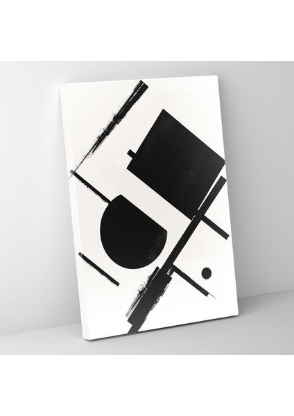 Soyut Siyah Şekiller Süprematizm Kanvas Tablo - Süprematizm, Duvar Sanatı, Kanvas Tablo, Süprematizm, 30X50