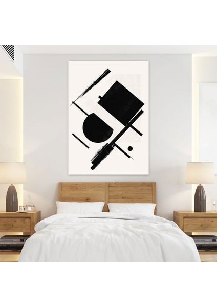 Soyut Siyah Şekiller Süprematizm Kanvas Tablo - Süprematizm, Duvar Sanatı, Kanvas Tablo, Süprematizm, 30X50 fiyatları