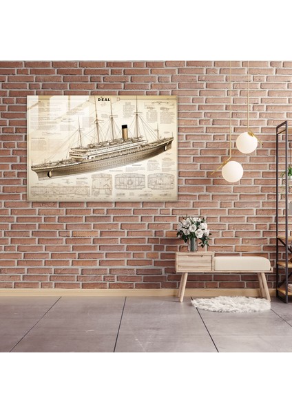 Titanic Cam Duvar Sanatı - Titanik, Karmaşık Inşaat, Cam Baskı, Cam Sanatı, 90X60 fiyatları