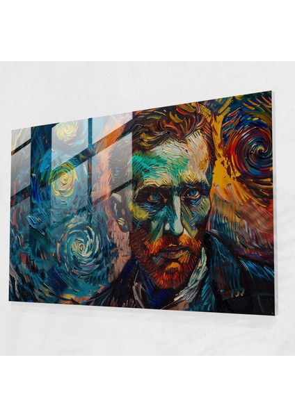 Vincent Van Gogh Cam Baskı: Otoportre Cam Duvar Sanatı - Vincent Van Gogh, Modern Sanat, Cam Baskı, Duvar Dekorasyonu, 45X30