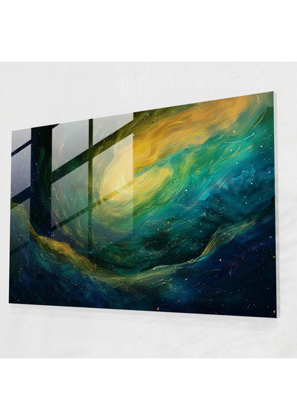 Vincent Van Gogh Cam Baskı - Yıldızlı Gece Gökyüzü - Vincent Van Gogh, Duvar Dekorasyonu, Modern Sanat, Vincent Van Gogh, 45X30
