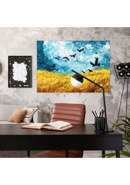 Vincent Van Gogh Kargalı Buğday Tarlası Kanvas Tablo - Vincent Van Gogh, Duvar Dekorasyonu, Kanvas Tablo Duvar Sanatı, Vincent Van Gogh, 50X30