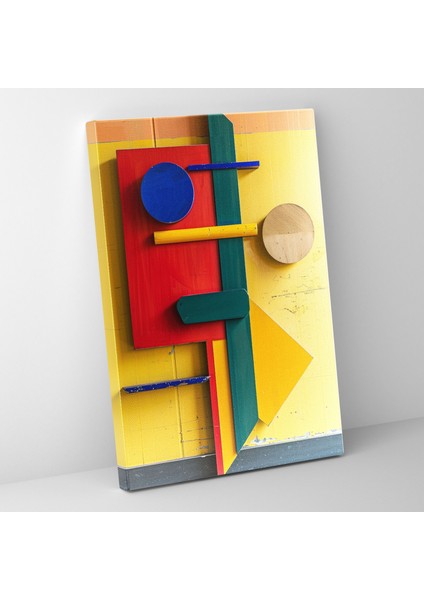 Süprematizm Oynak Şekiller Duvar Dekorasyonu - Süprematizm, Ana Renkler, Şekiller, Ev Dekorasyonu, 30X50