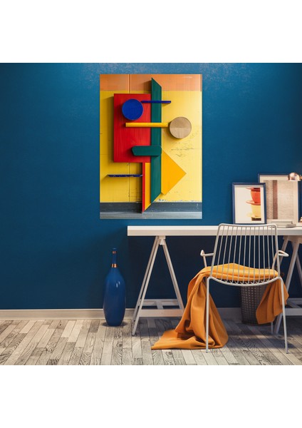 Süprematizm Oynak Şekiller Duvar Dekorasyonu - Süprematizm, Ana Renkler, Şekiller, Ev Dekorasyonu, 30X50 fiyatları