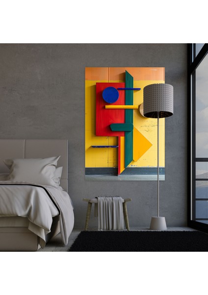 Süprematizm Oynak Şekiller Duvar Dekorasyonu - Süprematizm, Ana Renkler, Şekiller, Ev Dekorasyonu, 30X50 modelleri