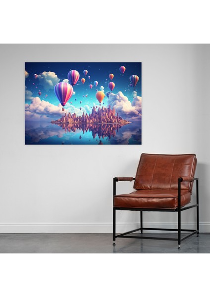 Seyahat Kanvas Tablo - Gökyüzünde Yüzen Şehir - Seyahat, Duvar Sanatı, Duvar Dekorasyonu, Kanvas Tablo, 50X30 fiyatları