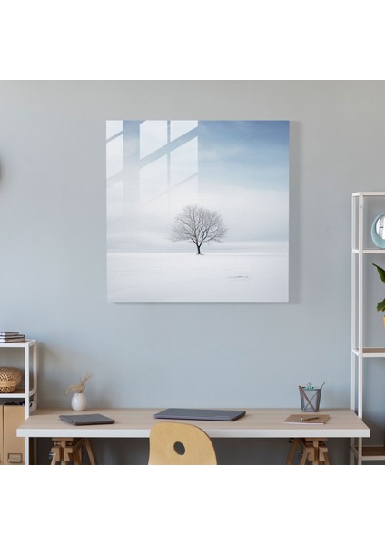 Serin Kış Yalnızlık Cam Baskı - Serin, Huzur, Cam Duvar Sanatı, Modern Sanat, 30X30 modelleri