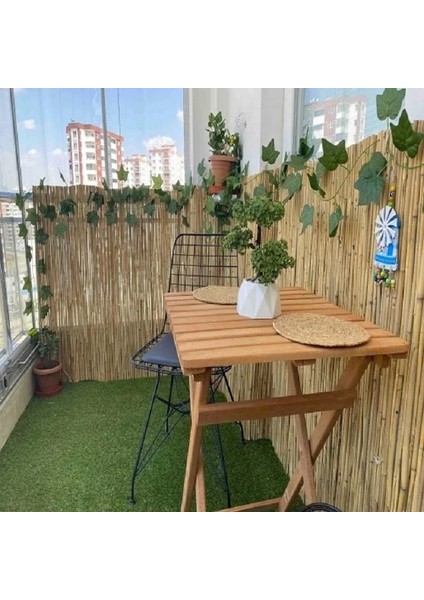 100 Cm x 7 Metre Doğal Hasır Kamış Bahçe Çiti Balkon Çiti Dekorasyon Gölgelik Çit