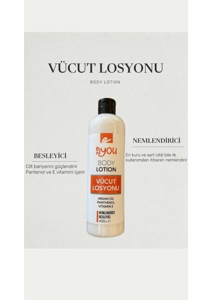 Vücut Losyonu Nemlendirici Besleyici Body Lotion Argan Yağı, Panthenol, Vitamin E Japon Kiraz Çiçeği 400 ml