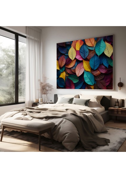 Yapraklar Duvar Dekorasyonu - Yapraklar, Ev Dekorasyonu, Yapraklar, Kanvas Tablo, 30X30 fiyatları
