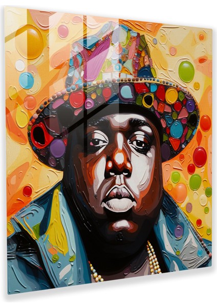 Ünlü B.i.g. Duvar Dekorasyonu - Ünlü Büyük, Modern Sanat, Cam Sanatı, Pop Art, 30X30