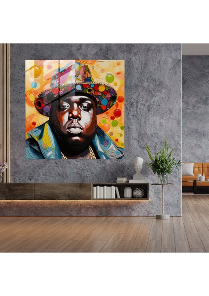 Ünlü B.i.g. Duvar Dekorasyonu - Ünlü Büyük, Modern Sanat, Cam Sanatı, Pop Art, 30X30