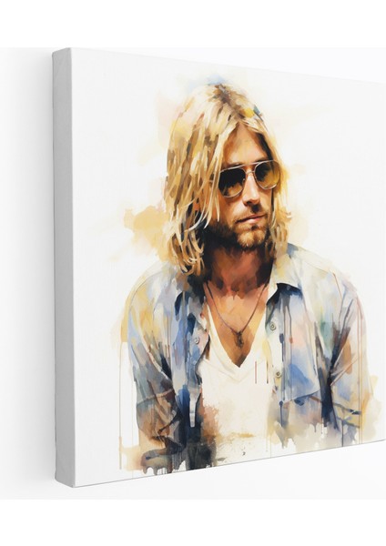 Kurt Cobain Cam Baskı - Empresyonist Sanat - Kurt Cobain, Cam Baskı, Cam Sanatı, Duvar Süslemesi, 30X30