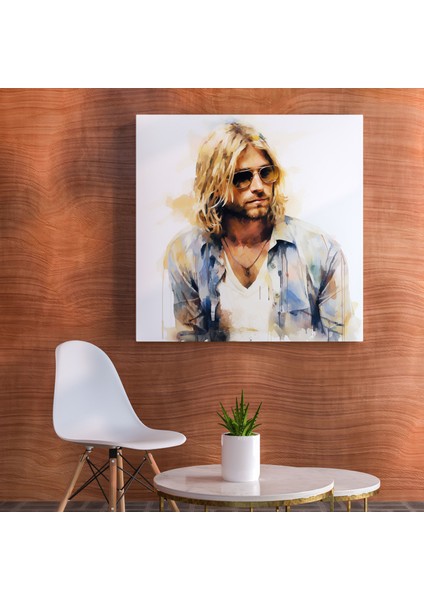 Kurt Cobain Cam Baskı - Empresyonist Sanat - Kurt Cobain, Cam Baskı, Cam Sanatı, Duvar Süslemesi, 30X30