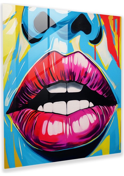 Pop Art Öpücük Cam Baskı - Öpücük, Çağdaş, Modern Sanat, Ev Dekorasyonu, 30X30