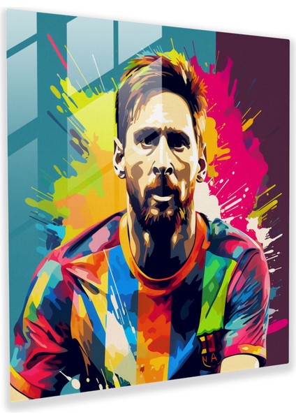 Lionel Messi Cam Duvar Sanatı - Pop Art'tan Esinlenen Cam Baskı - Lionel Messi, Cam Baskı, Pop Art'tan Esinlenen, Cam Sanatı, 30X30
